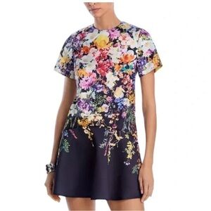 Aqua Floral Dress - Multicolor